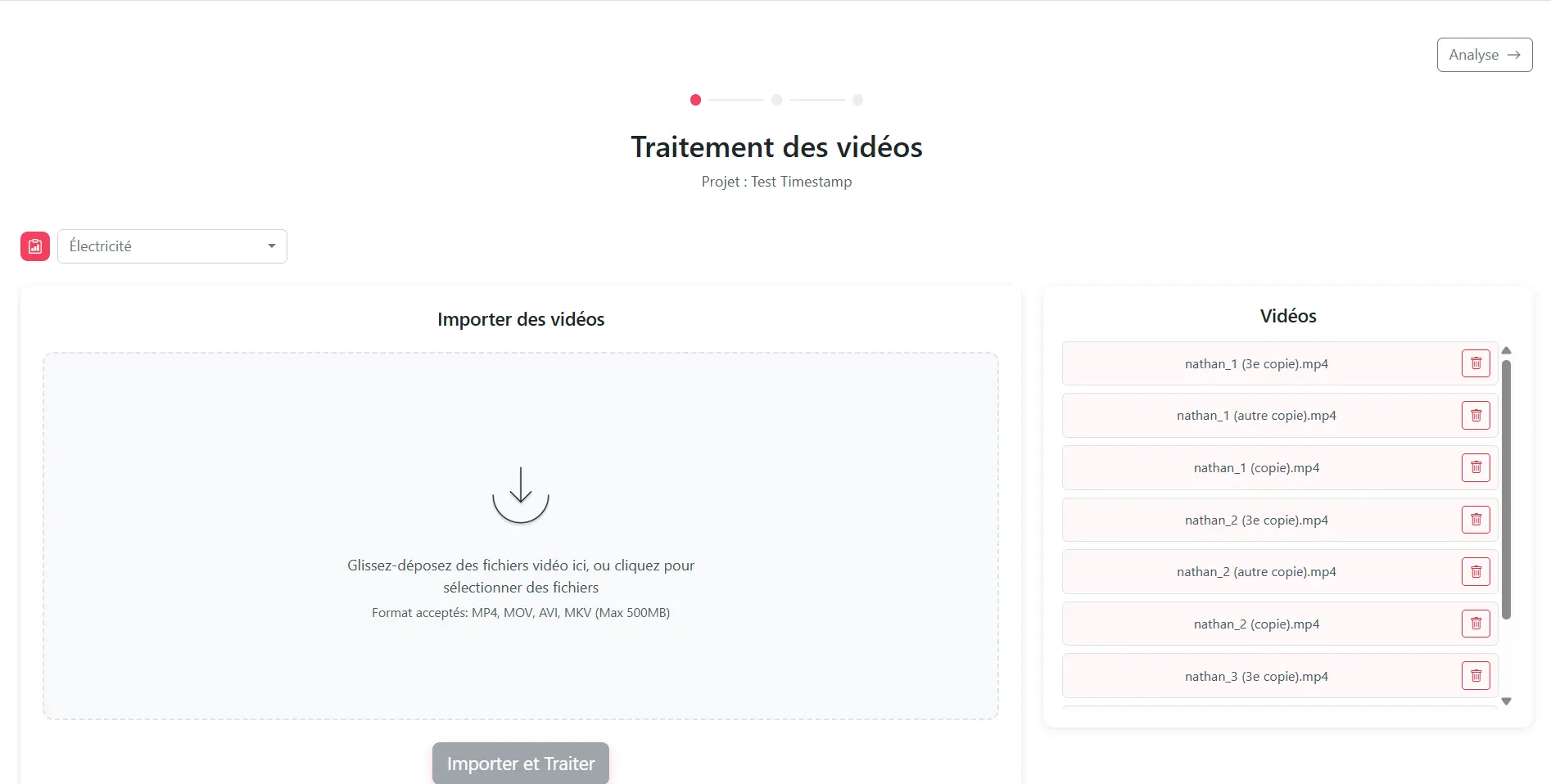 Video to Report interface for uploading construction-site videos
